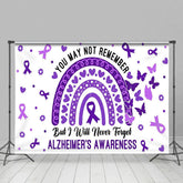 Aperturee - Aperturee Purple Boho Rainbow Alzheimers Awareness Backdrop